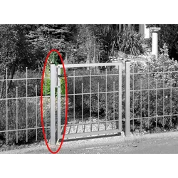 Zaunsystem Madrid Anschlagpfosten für Einzeltor-anthrazit metallic-1550 mm-1000 mm