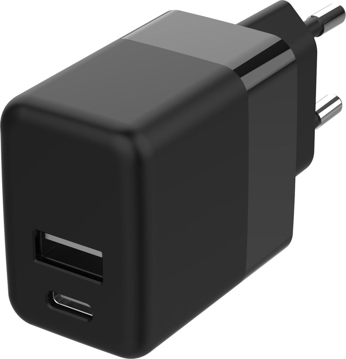 Accezz Wall Charger - USB-C en USB Oplader met Power Delivery - 20 Watt - Black