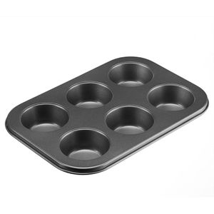 Westmark Backform Back Meister, für 6 Muffins, aus Stahl, 26,5 x 18,5 x 3 cm, anthrazit, antihaftbeschichtet, Muffinform