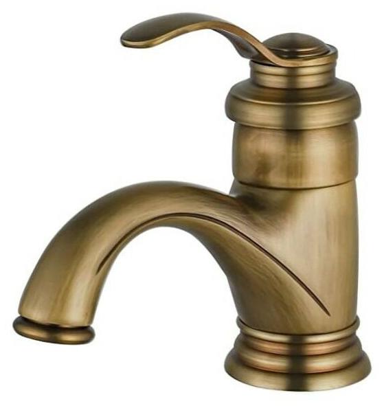 Antike Retro-Waschtischarmatur, nostalgischer Badezimmerhahn aus gebürstetem Messing