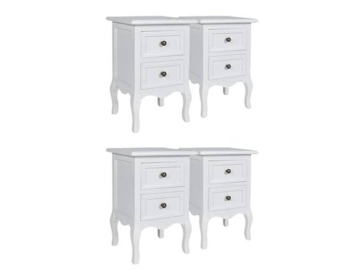 LKJephalotrop Nachttisch 4er Set mit Schubladen Weiß 34,5x30x49cm Praktisches 4-teiliges Nachtschrank Set für Schlafzimmer mit gebürsteten Nickelgriffen und Holzschubladen