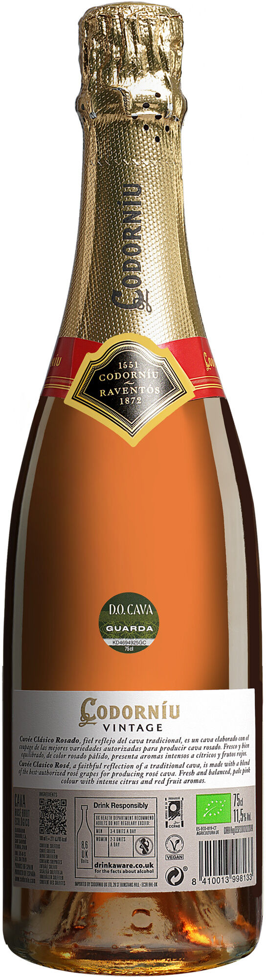 Codorníu Cava Vintage Rosado Brut 11.5% Vol. Trocken aus Spanien
