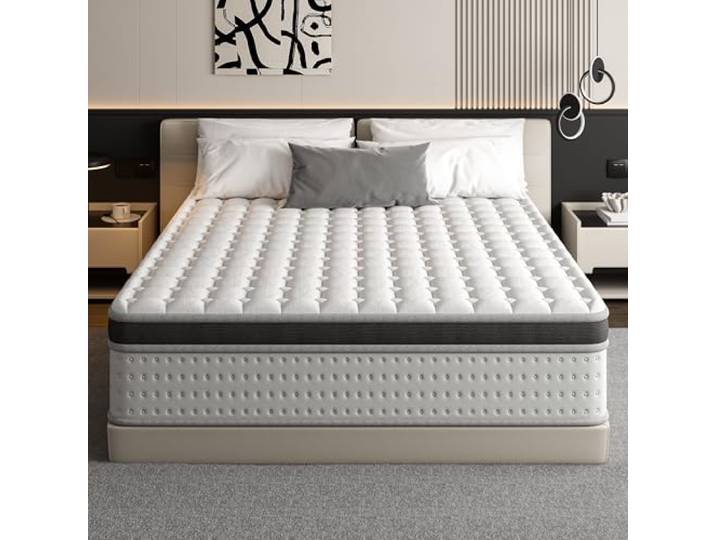 TEENO Hybrid-Matratze, 140 x 200 x 25 cm, Memory-Schaum, Taschenfedern, hypoallergen, Anti-Pilling