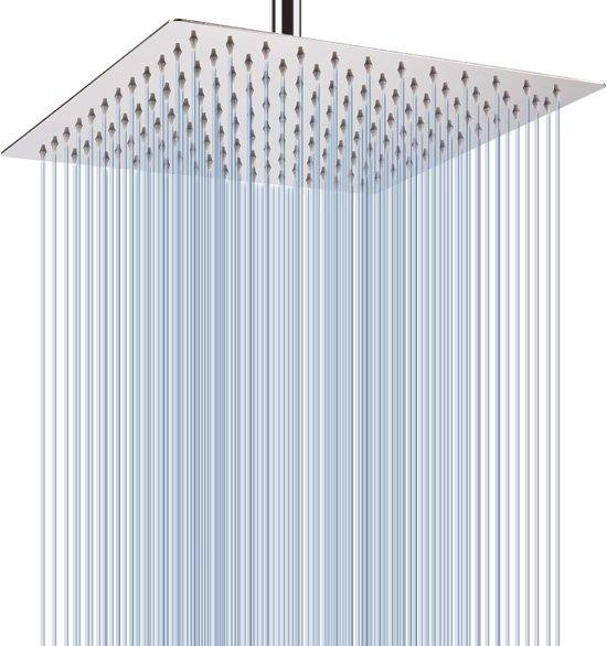 Azalia Vierkante Regendouchekop van Roestvrij Staal, Chroom, 30 cm