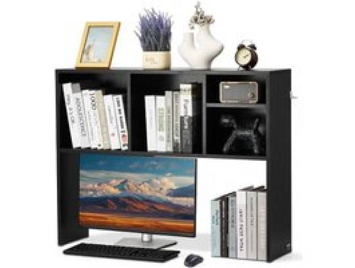 VEVOR Schreibtisch Bücherregal 1-stufiger Organizer (94 x 24 x 73 cm) Tischregale Schreibtisch Organizer Ausstellungsregal aus Spanplatten mit rutschfesten Füßen, für Büro Wohnheim, Schwarz