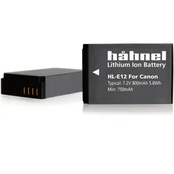 Hähnel Ersatzakku HL-E12, für Canon LP-E12 (Kamera Akku), Kamera Stromversorgung, Weiss, Schwarz