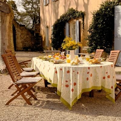 Couleur Nature Springfields Multicolored Rectangular Cotton Tablecloth