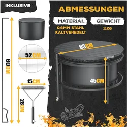 Kesser, Feuerschale, Feuerschale mit Grillrost