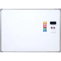 Whiteboard HWC-C84, Magnettafel Memoboard Pinnwand, inkl. Zubehör ~ 110x80cm