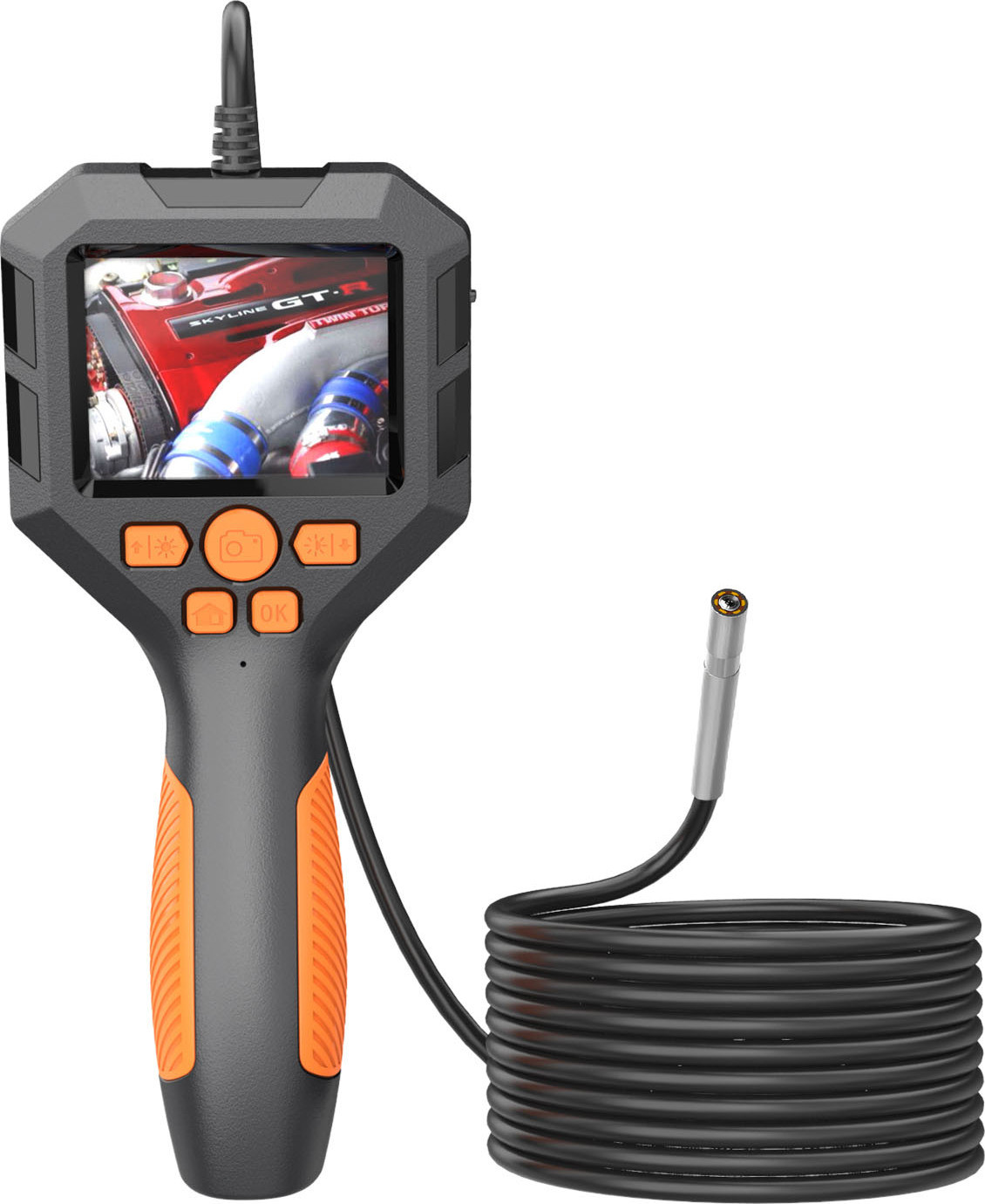 Cocosity Industriële 1080P digitale endoscoop met 2,8 inch IPS-scherm, IP68 waterdicht en LED-verlichting