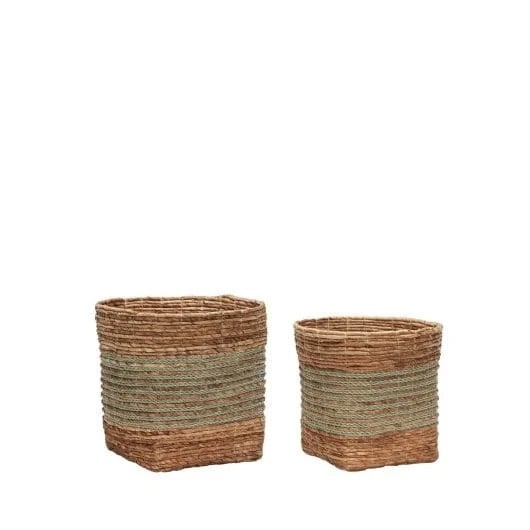 Hubsch Reveal manden set van 2 stuks open weave