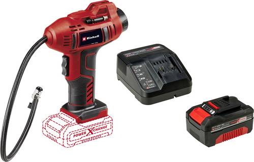 Einhell Set bestehend aus Akku-Autokompressor CE-CC 18 Li-Solo Power X-Change und Power X-Change Start-Kit 18V 4Ah
