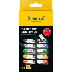 INTENSO 3503552 - USB-Stick, USB 2.0, 4 GB, Basic Line 20er Pack