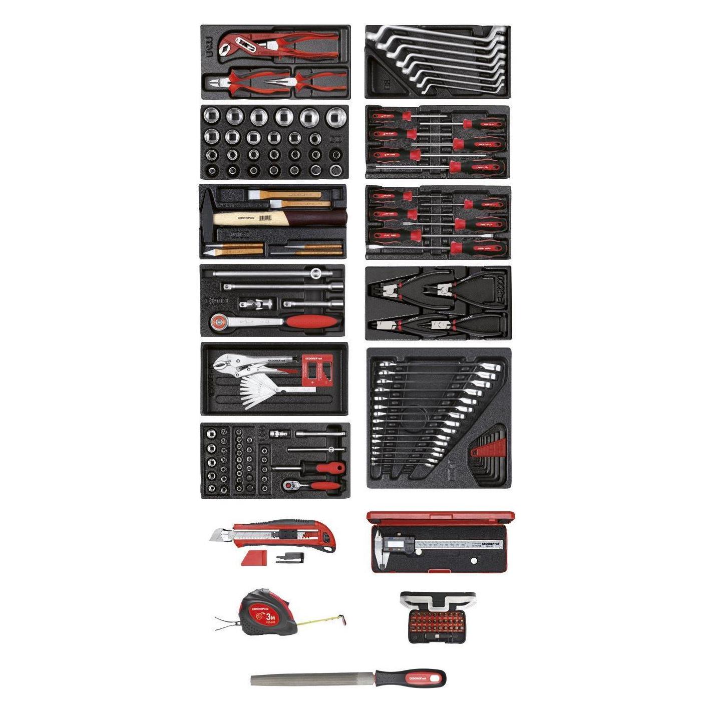 Gedore Red red R21010002 Werkzeugsatz 11x CT-Module + diverse Werkzeuge 166-teilig (3301657)