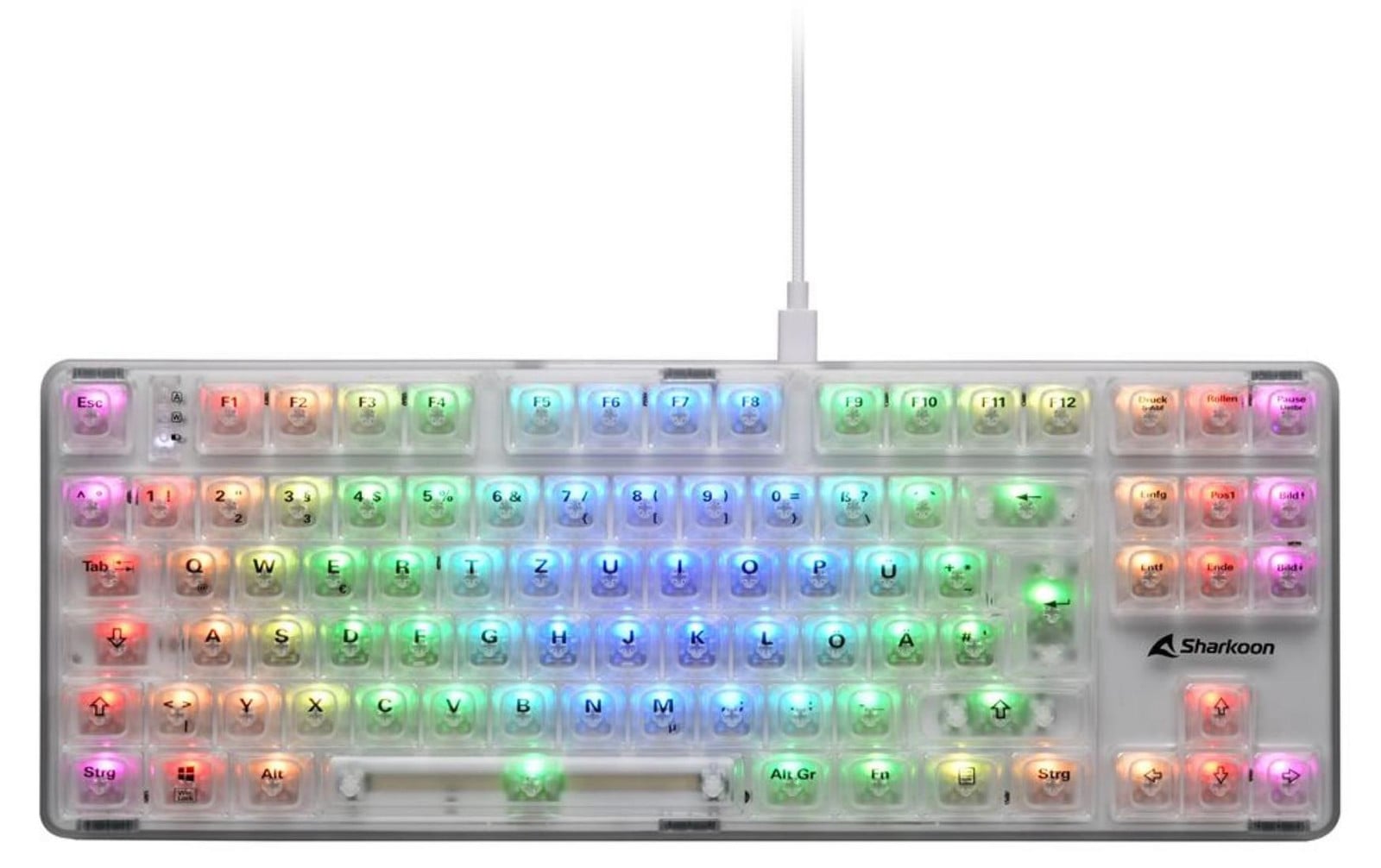 Sharkoon Crystal Shark Gaming Toetsenbord - Wit