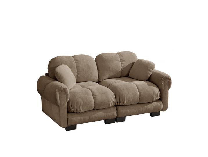 Flora Grace Sofa 190/86/90 cm in Braun aus Chenille mit Steppnähten, 86x90x190 cm, Wohnzimmer, Sofas & Couches, Sofas