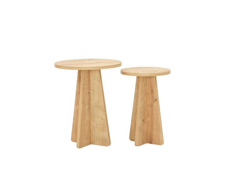 Lot de 2 tables d'appoint marron