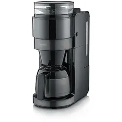 SEVERIN KA 4831S-Taste AromaOne mit Mahlwerk und Thermokanne Kaffeemaschine Zeitschaltuhr (Timer) Dark inox