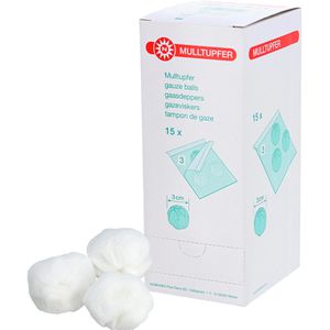 Nobamed Mulltupfer steril, Ø 3cm, pflaumengroß, Größe 3, 45 Stück