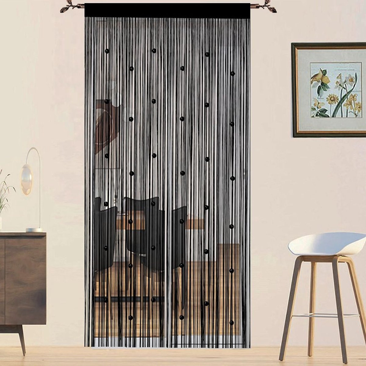 VH Supplies Vliegengordijn Kralen - Zwart - 90 x 200 cm