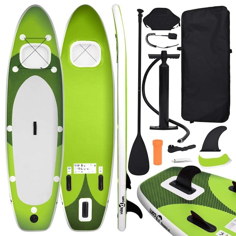 Ein aufblasbares SUP-Board-Set aus robustem PVC, 330 cm lang, inklusive Paddel und Zubehör