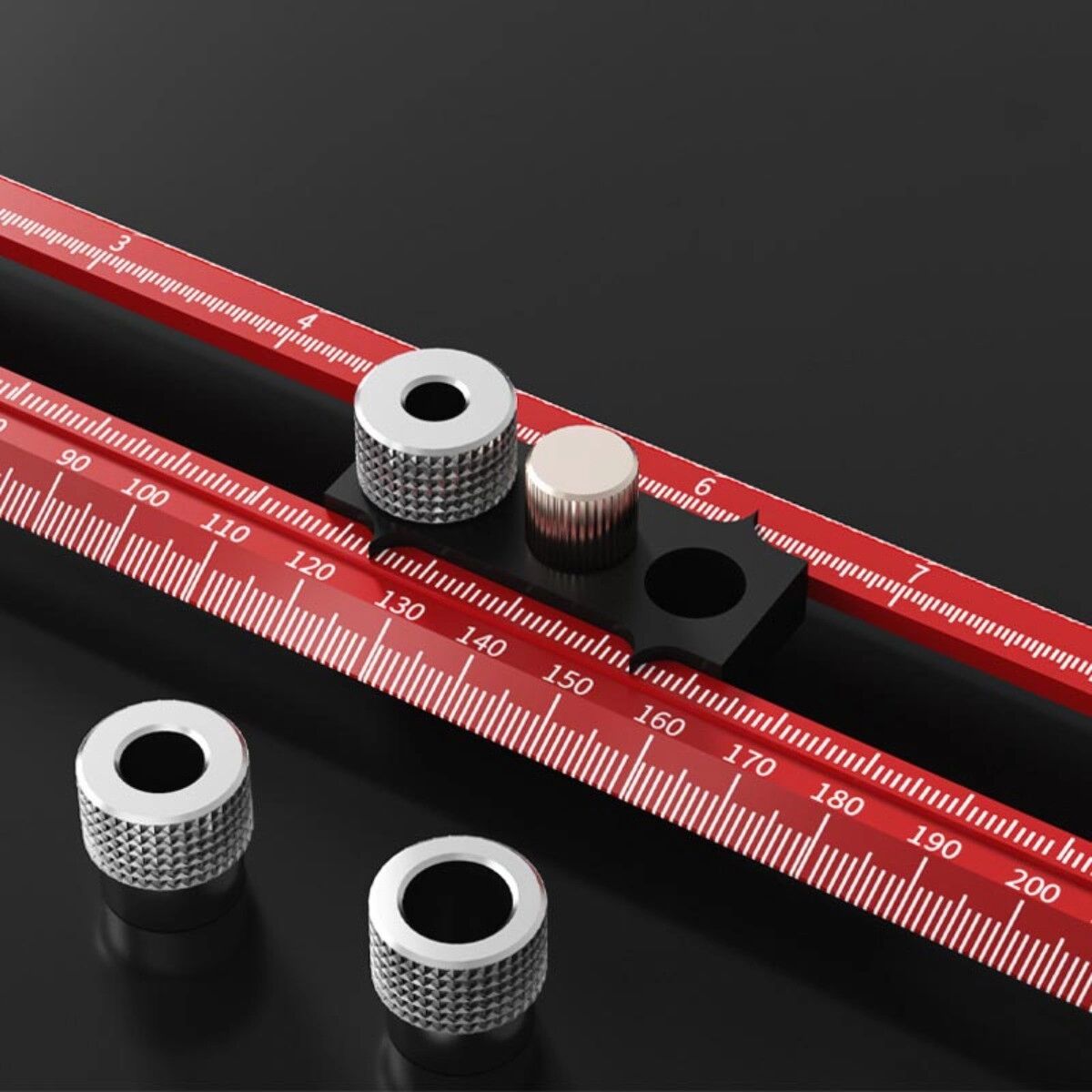 INF Multifunktionales T-Quadrat Markierlineal – Geschmiedetes eloxiertes Aluminium, lasergravierte Skala & austauschbare L