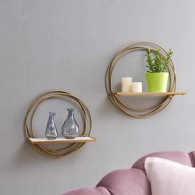 Danya B. Golden Rings Floating Wall Shelves Set of 2