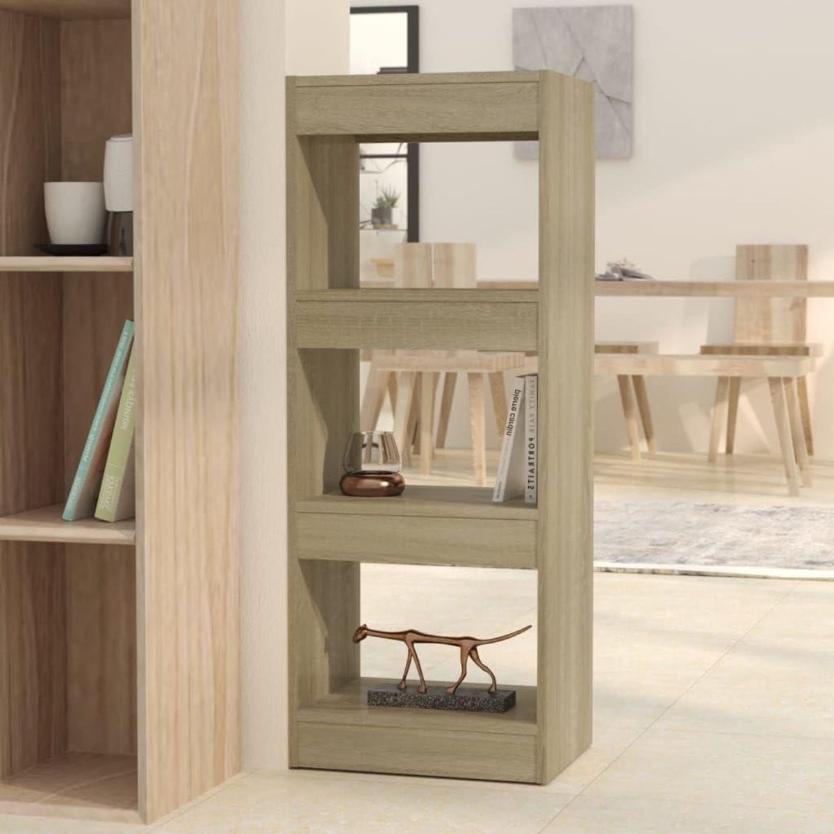Houten Boekenkast Sonoma Eiken - Opbergrek voor Woonruimte - H 103 cm