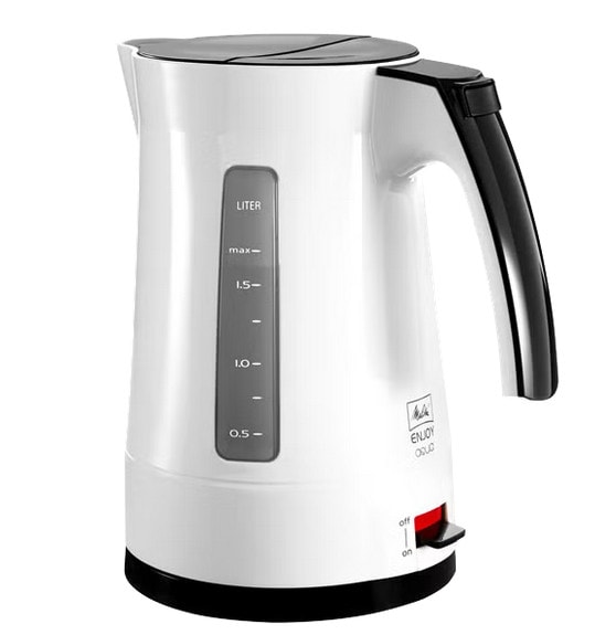 Melitta Enjoy Aqua Wasserkocher Weiß/ Schwarz 1,7 Liter 100301 wh/bk