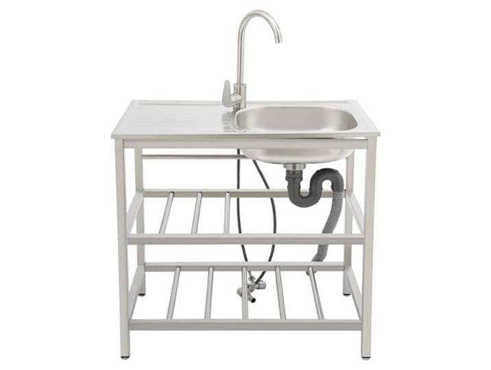 KüChenspüLe EdelstahlküChenspüLe Freistehende SpüLe Edelstahl FüR Den AußEnbereich EdelstahlspüLe Mit Wasserhahn Kitchen Sink KüChenspüLen KüChe EinbauspüLe Waschbecken SpüHlbecken (75 * 40 * 78Cm)