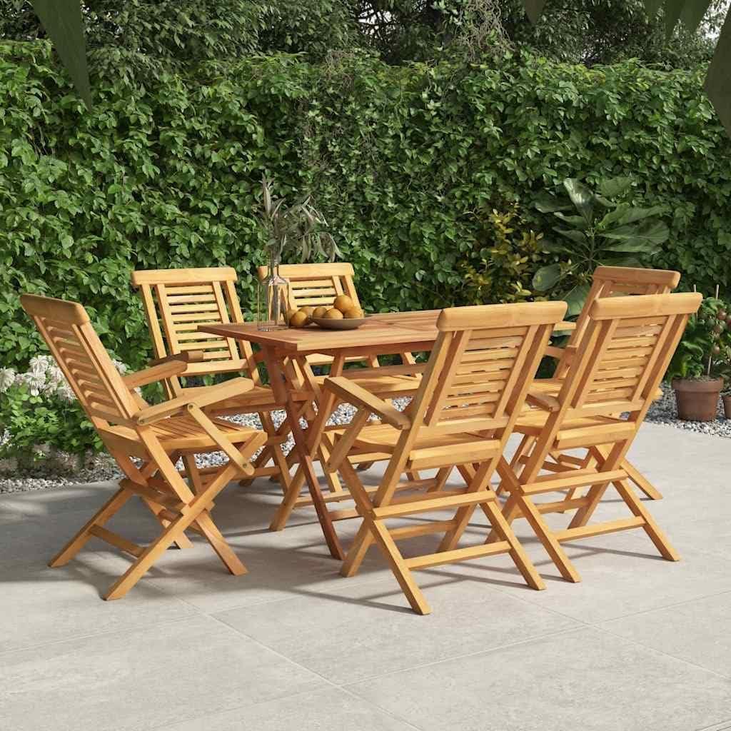 6 klappbare Gartenstühle aus massivem Teakholz, 56x63x90 cm, für Terrasse und Essbereich, Belastbarkeit bis 110 kg