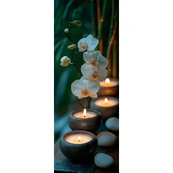 EUROART Wandbild 30 x 80 cm Warm Zen VIII Holz Weiß