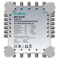 Axing SPU512-06 Multischalter-Kaskadenbaustein, 5 Ein-/Ausgänge, 12 Teilnehmer, 5-2400 MHz, 27dB SPU51206