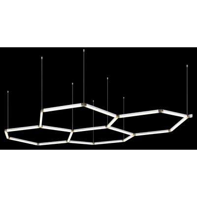 GLOBO LIGHTING Deckenleuchte "HONEYCOMB", weiß, 1, H: 2cm, 1 Stk., Leuchten, LED Deckenleuchte System 114W Seilabhängung 4000K, Deckenleuchte