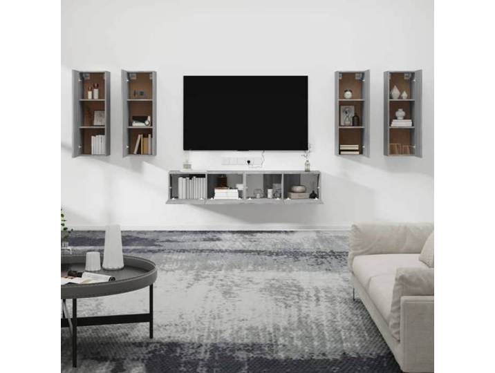 Composition meuble TV - Ensemble de meubles TV 6 pcs - - Sonoma gris - bois d'ingénierie - 80 x 30 x 30 cm 497910
