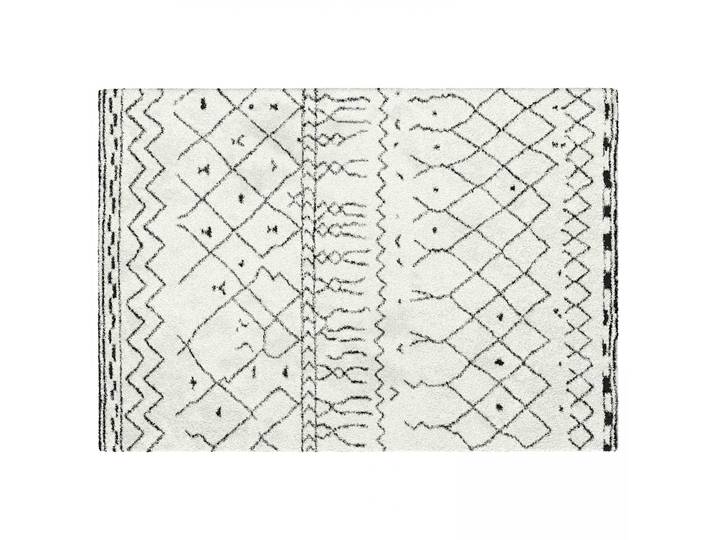 Oviala - Tapis motif berbère à poils longs rectangulaire