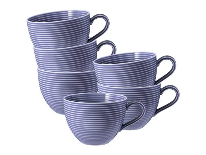 Seltmann Weiden Milchkaffeetassen Beat Color Glaze Fliederblau 0,35 l 6er Set, Violett, Keramik, 0.35 L, Geschirr, Tassen, Kaffeetassen