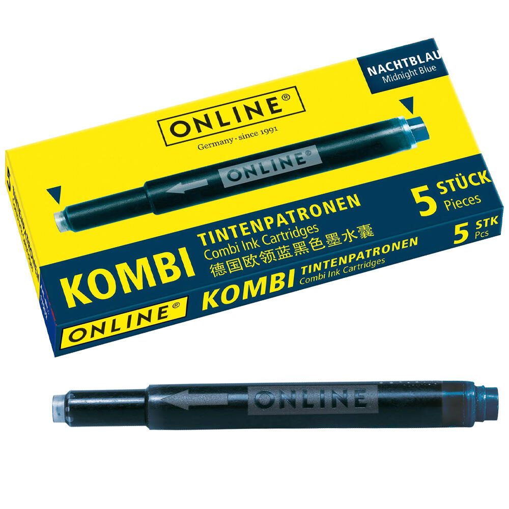 ONLINE® Tintenpatronen für Füller nachtblau 17056/12