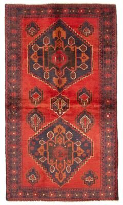 ECARPETGALLERY Hand-knotted Rizbaft Red Wool Rug - 3'3 x 6'1