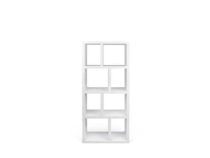 Bibliothèque 4 niveaux l70 cm effet bois blanc