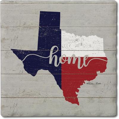 Thirstystone Texas Flag Home 4-Pack Tumbled Tile Stone Coasters with Protective Cork Backing Manufactured in The USA