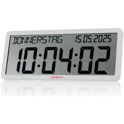 Kienzle, Wanduhr, Funkwanduhr mit Datumsanzeige weiss