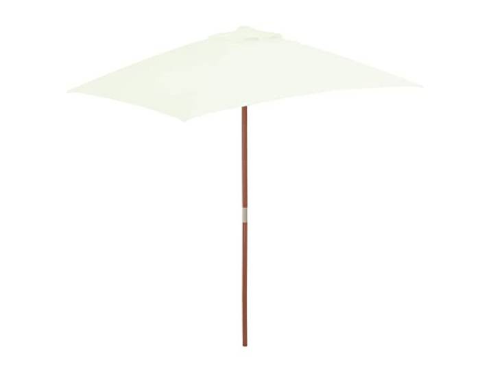 vidaXL Parasol met houten paal 150x200 cm zandkleurig