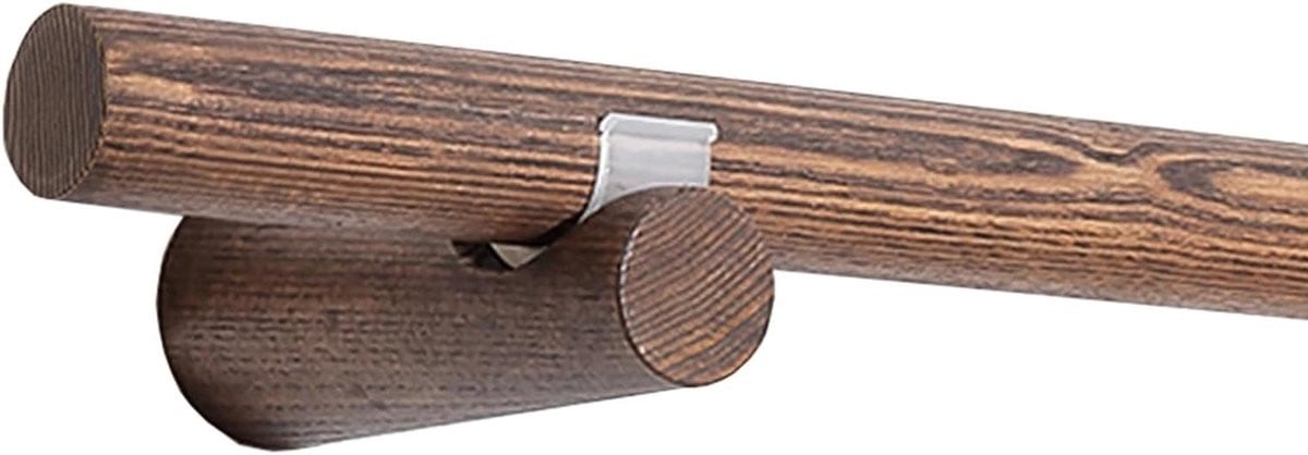 Houten Gordijnroede Walnoot - Enkele Roede voor Woonkamer Decoratie - 160 cm