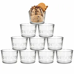 12x Gelato Glas Eisbecher 150ml Dessert Schale Eisgläser zylindrisch Obst Mousse