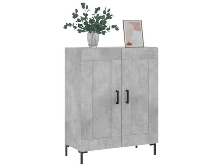 KTHLBRH Anrichte grau Beton 69,5 x 34 x 90 cm Holz mehrschichtig Metalltüren, großer Stauraum, Ausstellungsfläche, inklusive Wandbefestigung