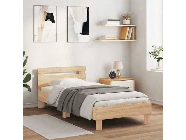 Stable&robuste Cadre de lit sans matelas avec tête de lit 75x190 cm avec manuel de montage &01_19508