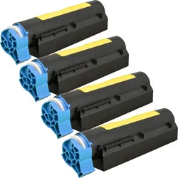 4 Kompatible Toner ersetzt Oki 44992401 Multipack schwarz