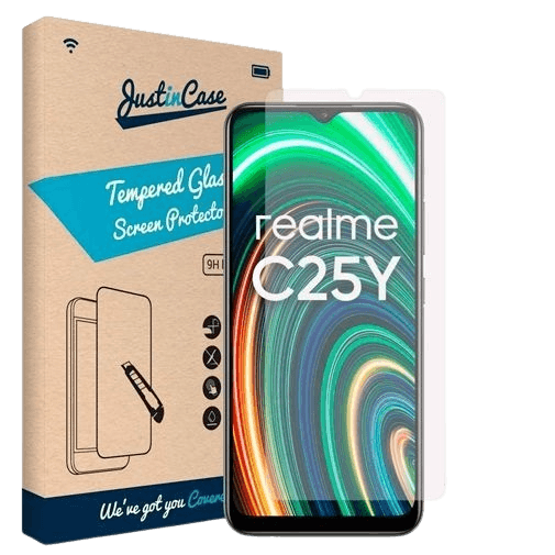 Just in Case Gehaertetes Glas Clear Screenprotector Realme C25Y