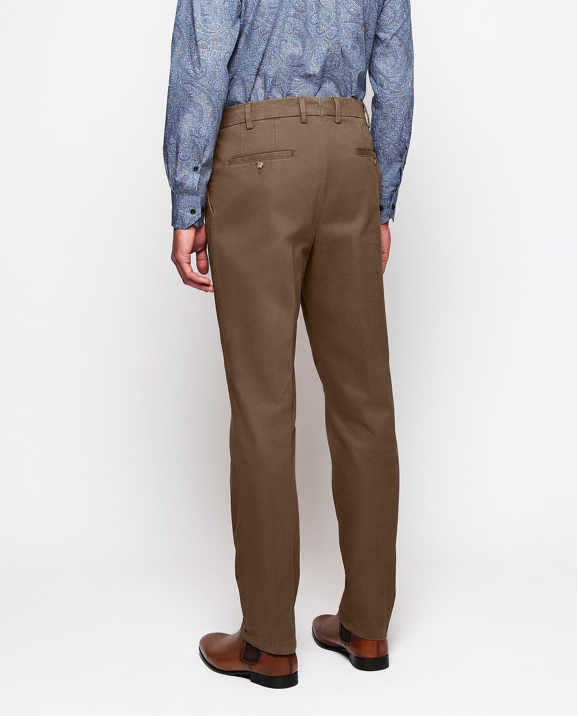 MIRTO Pantalón chino tostado de algodón-46 Hombre